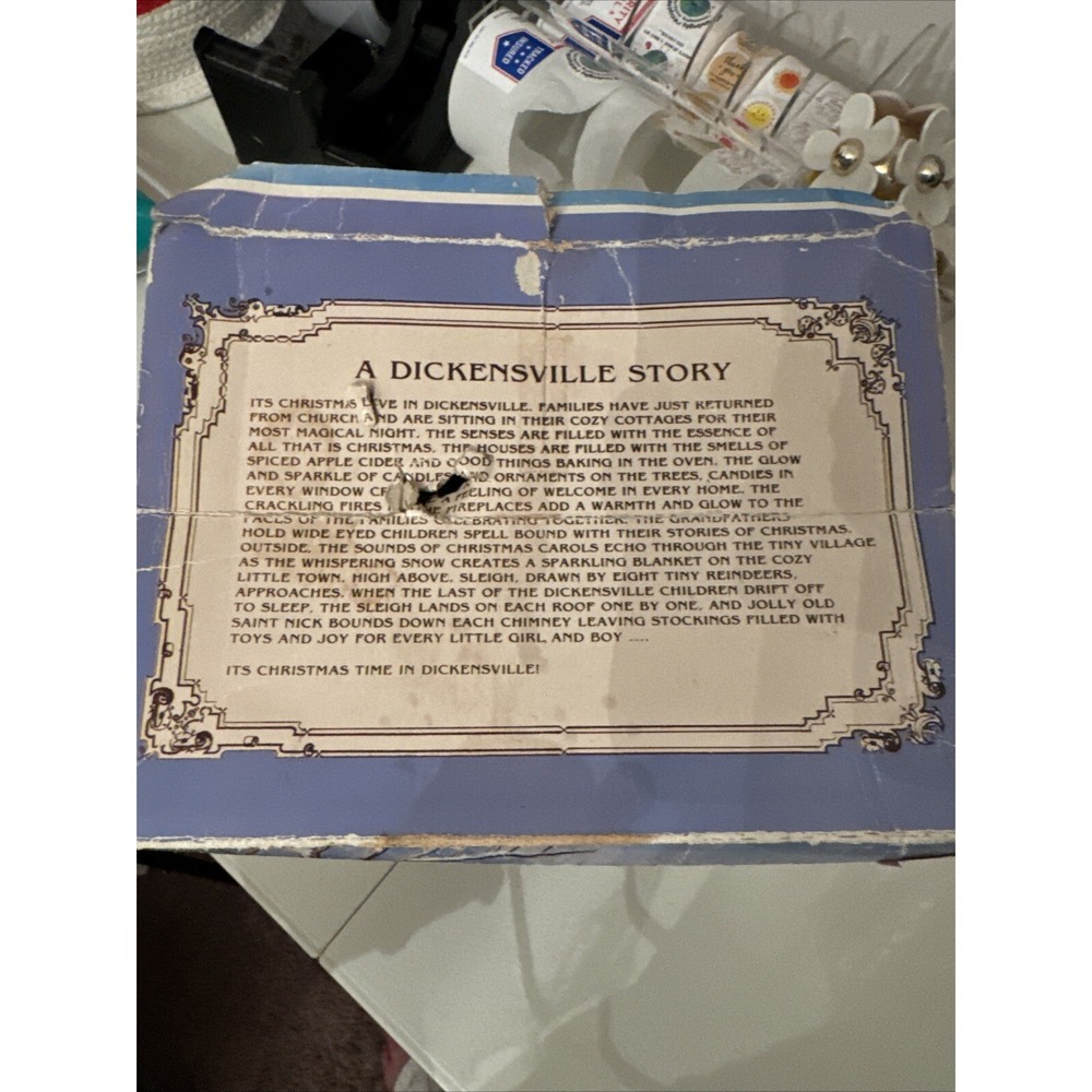 Vtg  Dickensville Porcelain Lighted Cobblestone Church w/ Steeple Rex & Lee 1990 - Picture 6 of 11